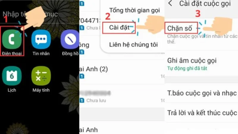 Có thể chặn số riêng tư hoặc không xác định trực tiếp trong ứng dụng Điện thoại trên Samsung Galaxy